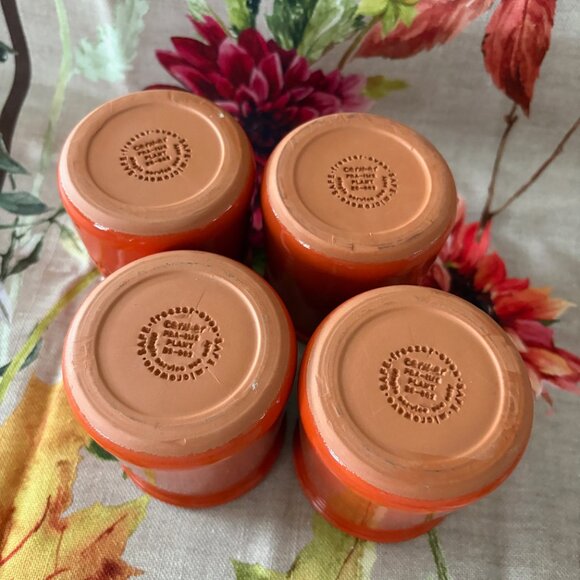 (4) La Fermière Yogurt Pots HTF Orange — Cleaned Rims!! - Picture 6 of 8